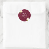 Burgundy Modern Floral Elegant Wedding Sticker (Tas)