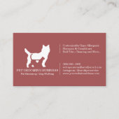 Burgundy Modern Formal Cat Dog Heart Pet Visitekaartje (Voorkant)