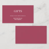 Burgundy Modern Minimalist Gift Registry Informatiekaartje (Voorkant / Achterkant)