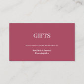 Burgundy Modern Minimalist Gift Registry Informatiekaartje (Voorkant)