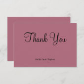 Burgundy Modern Minimalist Weddenschap Dank u wel  (Voorkant / Achterkant)