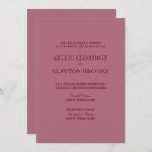 Burgundy Modern Minimalist Weddenschap Kaart (Voorkant / Achterkant)