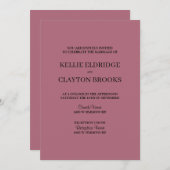 Burgundy Modern Minimalist Weddenschap Kaart (Voorkant / Achterkant)