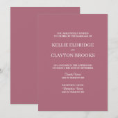 Burgundy Modern Minimalist Weddenschap Kaart (Voorkant / Achterkant)