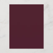 Burgundy Modern Minimalist Wedding Enclosure Kaart (Achterkant)