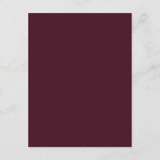Burgundy Modern Minimalist Wedding Enclosure Kaart (Achterkant)