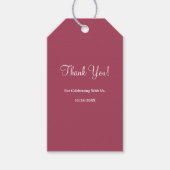 Burgundy Modern Minimalist Wedding Gift Labels Cadeaulabel (Voorkant)