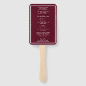 Burgundy Modern Minimalist Wedding Programme Handwaaier (Achterkant)