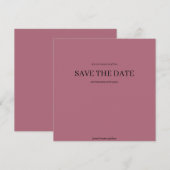Burgundy Modern Minimalist Wedding Save the Date (Voorkant / Achterkant)
