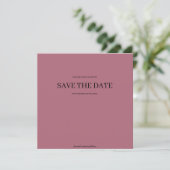 Burgundy Modern Minimalist Wedding Save the Date (Staand voorkant)