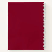 Burgundy Modern minimalistisch monogram Notitieboek (Achterkant)