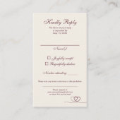 Burgundy Modern Mix and Match Wedding RSVP Card Visitekaartje (Voorkant)