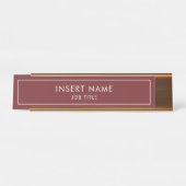 Burgundy Modern Professional Bureau Naambordje (Voorkant)