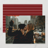 Burgundy Modern Save the Date Photo Card Kaart (Voorkant / Achterkant)