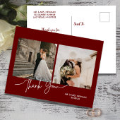 Burgundy Modern Script Photo Weddenschap Hartelijk Briefkaart