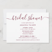 Burgundy Modern Script Vrijgezellenfeest Kaart (Voorkant)