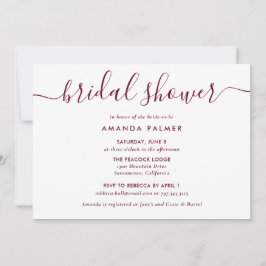 Burgundy Modern Script Vrijgezellenfeest Kaart