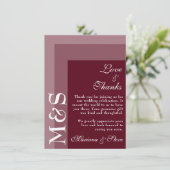 Burgundy Modern Script Wedding Bedankkaart (Staand voorkant)