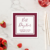 Burgundy Modern Script Wedding Servet (Insitu)
