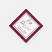 Burgundy Modern Script Wedding Servet (Hoek)