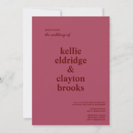 Burgundy Modern Type Weddenschap Kaart