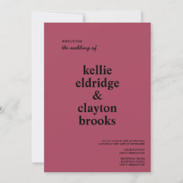Burgundy Modern Type Weddenschap Kaart