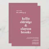 Burgundy Modern Type Weddenschap Kaart (Voorkant / Achterkant)