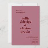 Burgundy Modern Type Weddenschap Kaart (Voorkant)