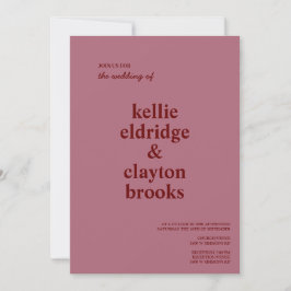 Burgundy Modern Type Weddenschap Kaart