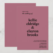 Burgundy Modern Type Weddenschap Kaart (Voorkant / Achterkant)