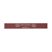 Burgundy Modern Wedding Belly Band Uitnodigingen Wikkel (Vlak)
