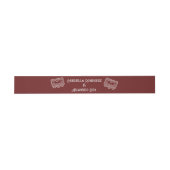 Burgundy Modern Wedding Belly Band Uitnodigingen Wikkel (Vlak)