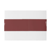 Burgundy Modern Wedding Belly Band Uitnodigingen Wikkel (Achterkant Voorbeeld)