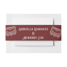 Burgundy Modern Wedding Belly Band Uitnodigingen Wikkel