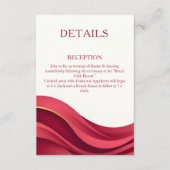 Burgundy Modern Wedding Details Informatiekaartje (Voorkant)