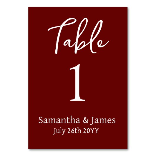 Burgundy Moderne Elegantie Bruiloft Kaart (Achterkant)