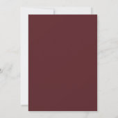 Burgundy | Moderne fotolijst Elegante script afstu Aankondiging (Achterkant)