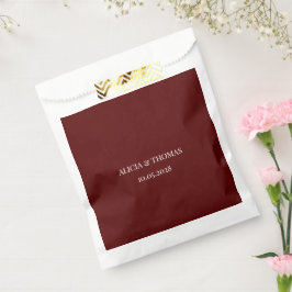 Burgundy moderne initialen minimalistische trouw  bedankzakje