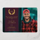 Burgundy Monogram + Aankondiging van het Afstudere (Voorkant)