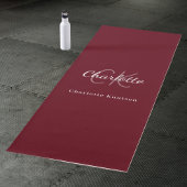 Burgundy monogram initiaal naam yogamat