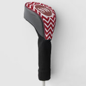 Burgundy-monogram man vrouwen sport chevron-patroo golfheadcover (Schuin)