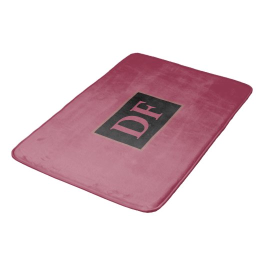 Burgundy Monogrammed Bath Mat (Gekanteld)