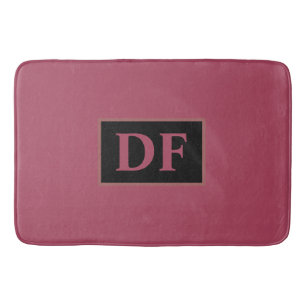 Burgundy Monogrammed Bath Mat