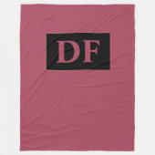 Burgundy Monogrammed Fleece Blanket Deken (Voorkant)