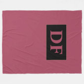 Burgundy Monogrammed Fleece Blanket Deken (Voorkant (Horizontaal))