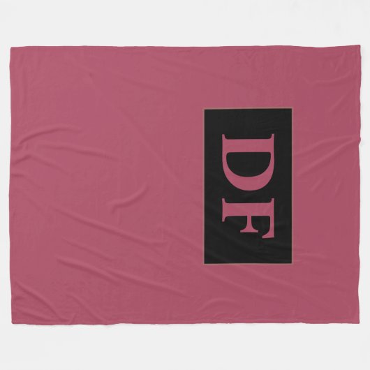 Burgundy Monogrammed Fleece Blanket Deken (Voorkant (Horizontaal))