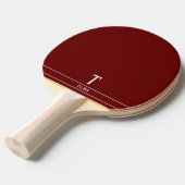 Burgundy Monogrammed Ping Pong Paddle Tafeltennisbatje (Voorkant Gekanteld)