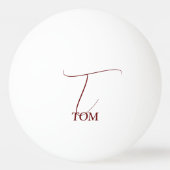 Burgundy Monogrammed Pingpongbal (Voorkant)