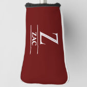 Burgundy Monogrammed Putter Golf Head Hoesje Golfheadcover (Draai 90)