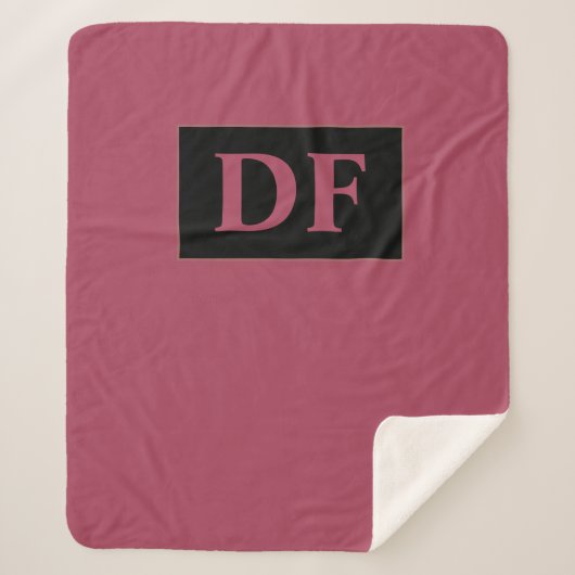 Burgundy Monogrammed Sherpa Deken (Voorkant)